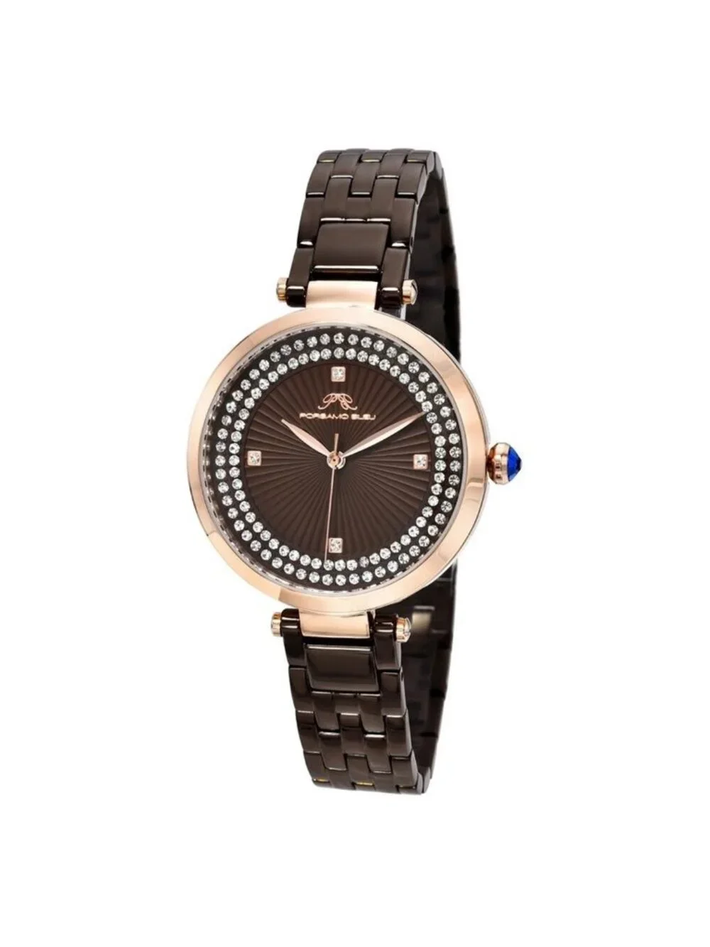 NWT Porsamo Bleu Natalie Quartz Brown Dial Ladies Watch